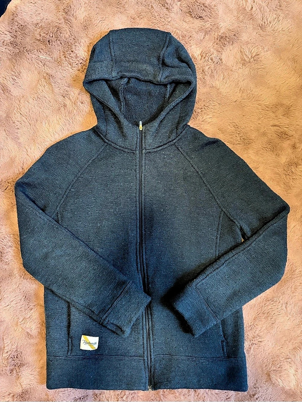 Tracksmith Franklin Full Zip Fleece Men's Gray Hoodie Size Medium